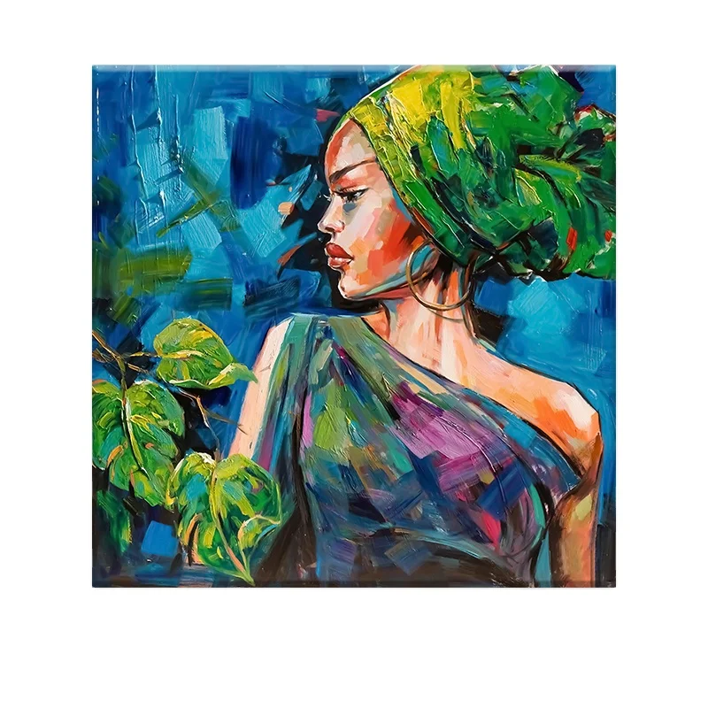 Artistic Portrait of Black Women Wall Art Picture Canvas Print Modern Family bedroom Decor Posters