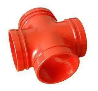 Pipe Fittings Ductile Iron Sch 40 1' Ral3000 Grooved Cross Fire fighting