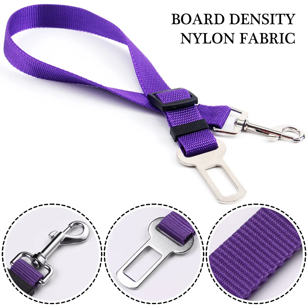 Premium Wholesale Luxurious Pet Car Safety Belt: Adjustable, Durable, Metal Buckle, with Safety Leash for Travel