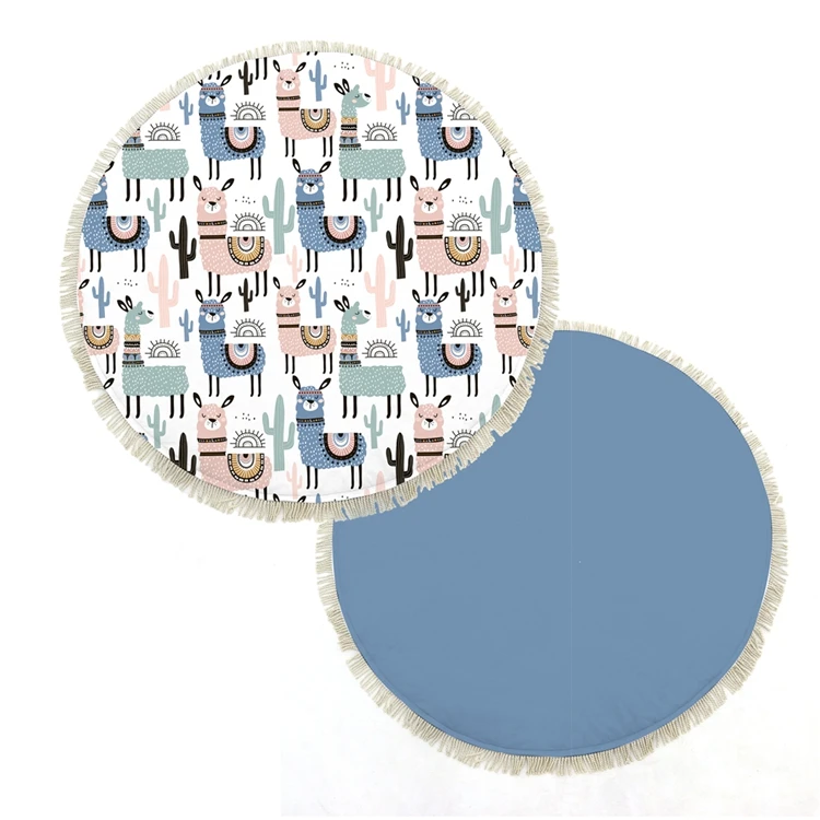 100% Cotton Super Soft Comfortable Safe Crawl Pad Tummy Time Round Infant Reversible Playmat For Children