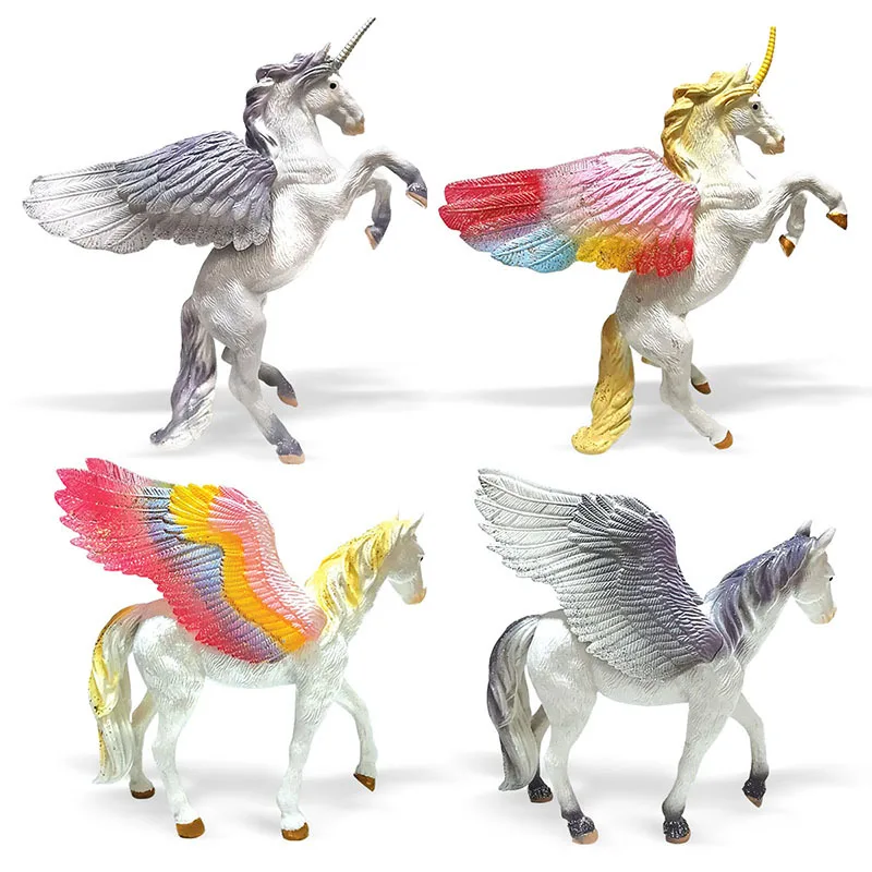 
2021 Factory Wholesale PVC Simulation Myth Elf Unicorns Statue Model Animal Toys Figurines 