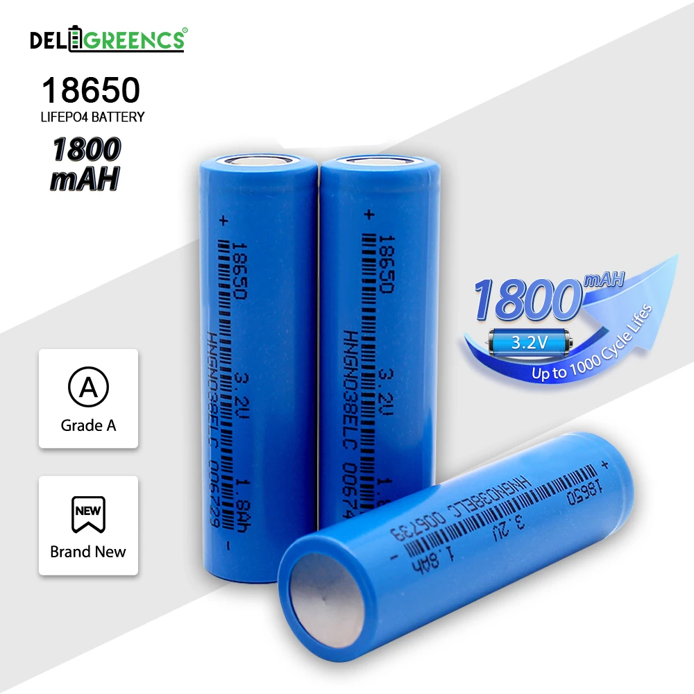 18650 Batteries 3.2V 1800mAh Lithium li-ion Rechargeable Battery, Li-ion 18650 1.8AH 3.2v 0.11lbs Rechargeable Batteries