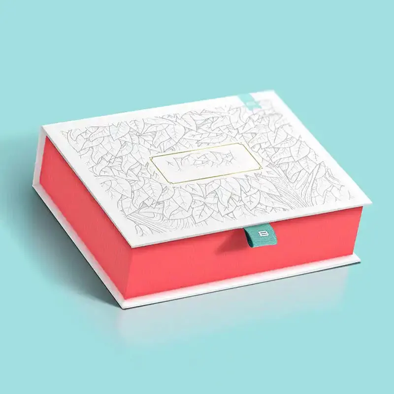Magnetic flip hard cardboard gift box book shaped box customized recyclable handmade packaging box