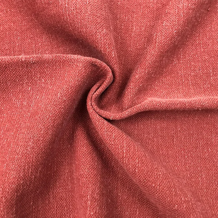 400GSM 70% cotton 30% linen blend woven plain solid color printed cotton linen fabric thick sofa fabric