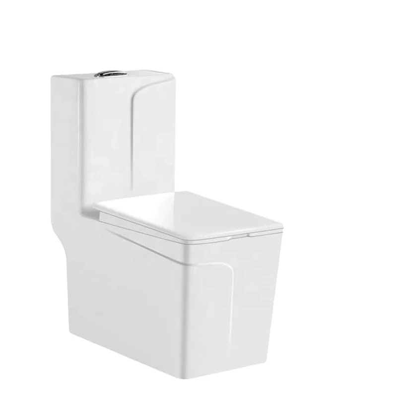 ceramic wash down one piece square toilet high level cistern toilet