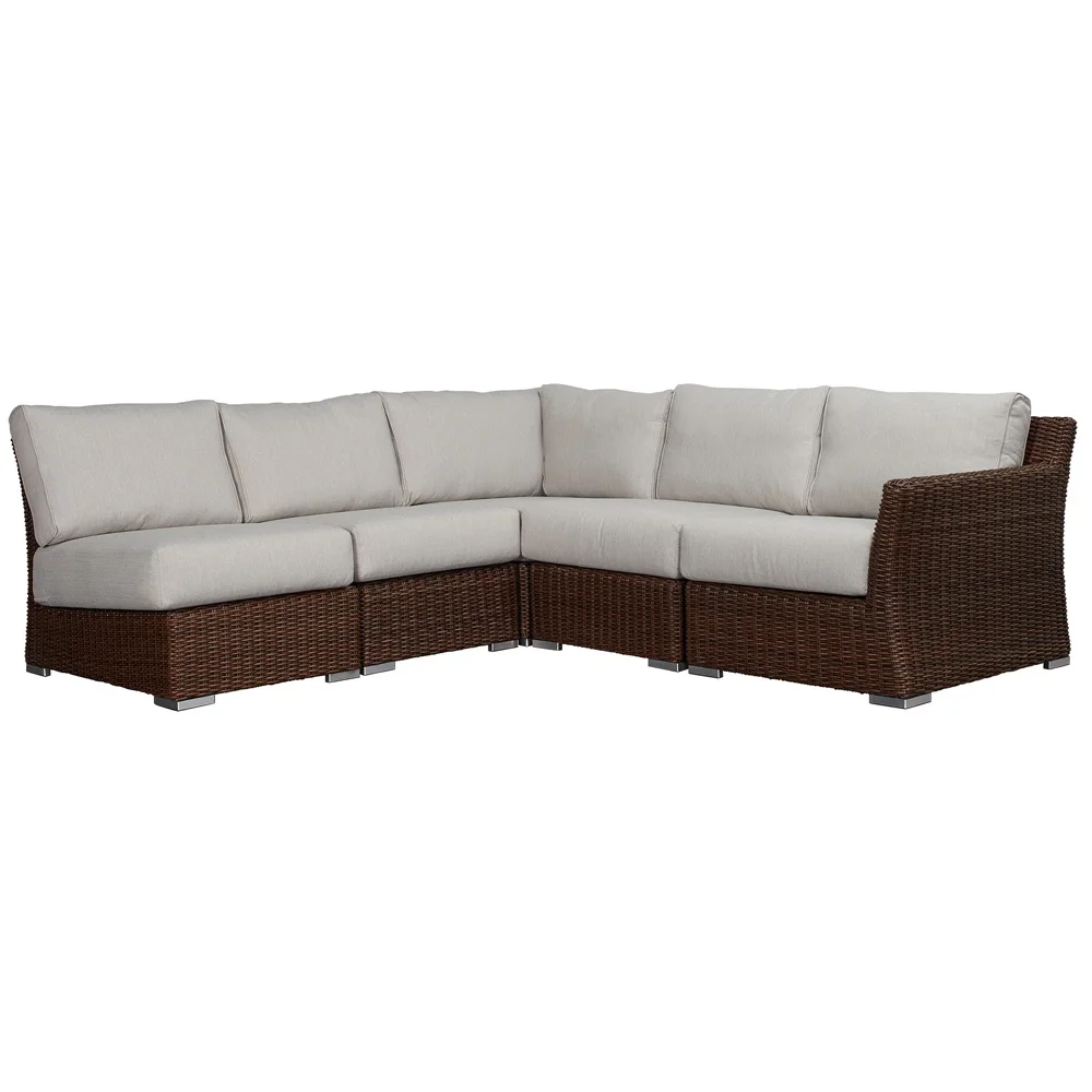 Luxury Outdoor Garden Furniture Modern PE Rattan Wicker Weaving with Aluminum & Waterproof Cushion Sectional Corner Sofa Set
