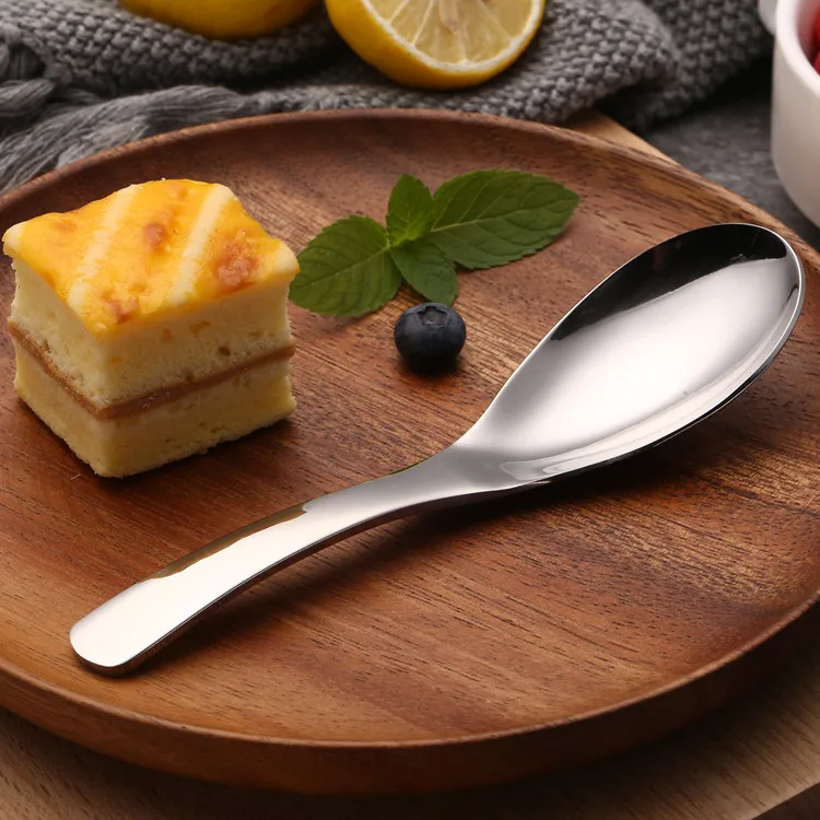 Best selling product high quality food grade 304 stainless steel big rice soup spoon reusable silverware set