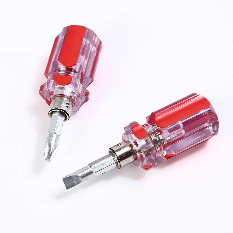 Mini Dual Function Short CR-V Cross Shaped Screw Driver Slotted Screwdriver Set Hand Tools kit