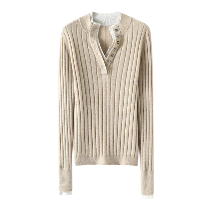 knitted bottom jumper  autumn and winter sweater cashmere women