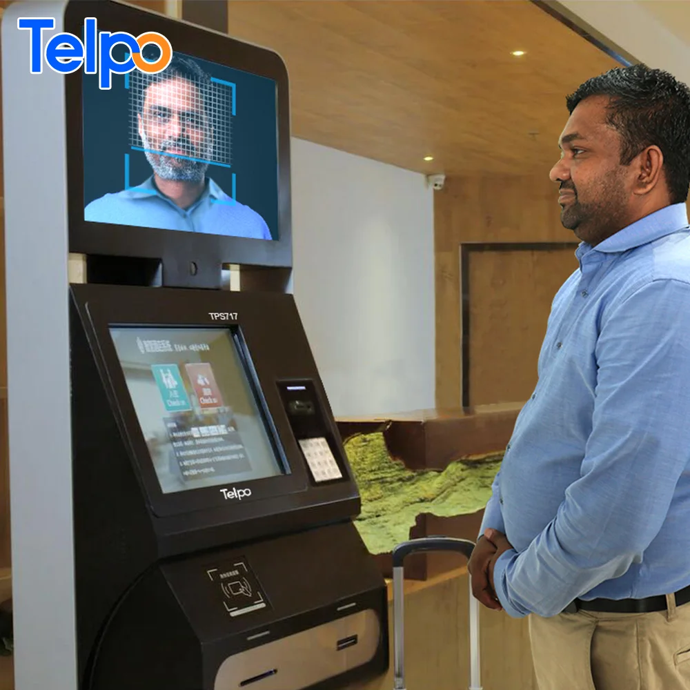  Telpo смарт-самостоятельное обслуживание RFID-карта гостиничный двойной экран самостоятельная проверка входа/выхода киоск платежная