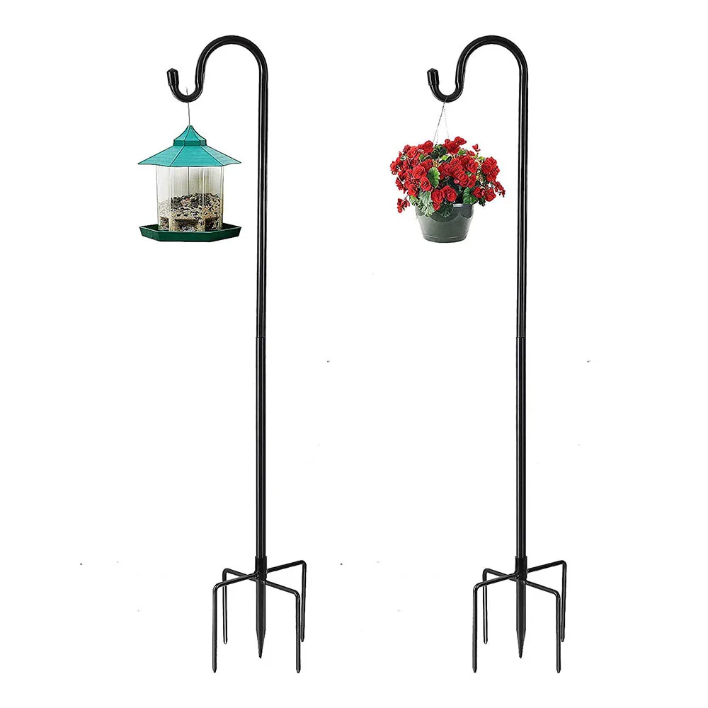 Outdoor Shepherd Hook 48 inch Tall 2/5 Inch Thick,Metal High-Grade Hooks,for Wedding Hangings,Bird Feeders, Lanterns