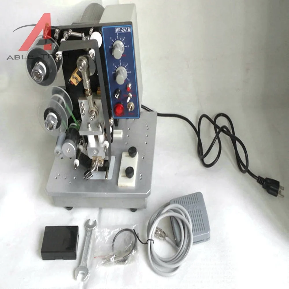 Electric Expire Date Batch Number Coding Machine HP 241b ribbon printing machine printer