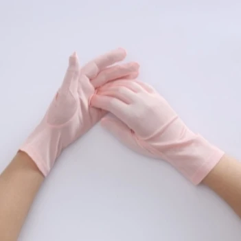 
Spring Summer Soft Female Sunproof Women Ladies Mittens Anti-UV Solid Color 100% Real Silk Gloves 