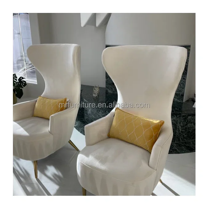 Hot Sale Luxury Living Room Chair Velvet Upholstery Leisure High Back Accent Chair For Home Hotel