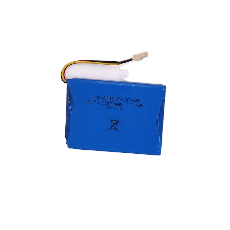 Customized Li-Polymer Rechargeable OEM 454965 3.7V 3000mAh Lithium Battery