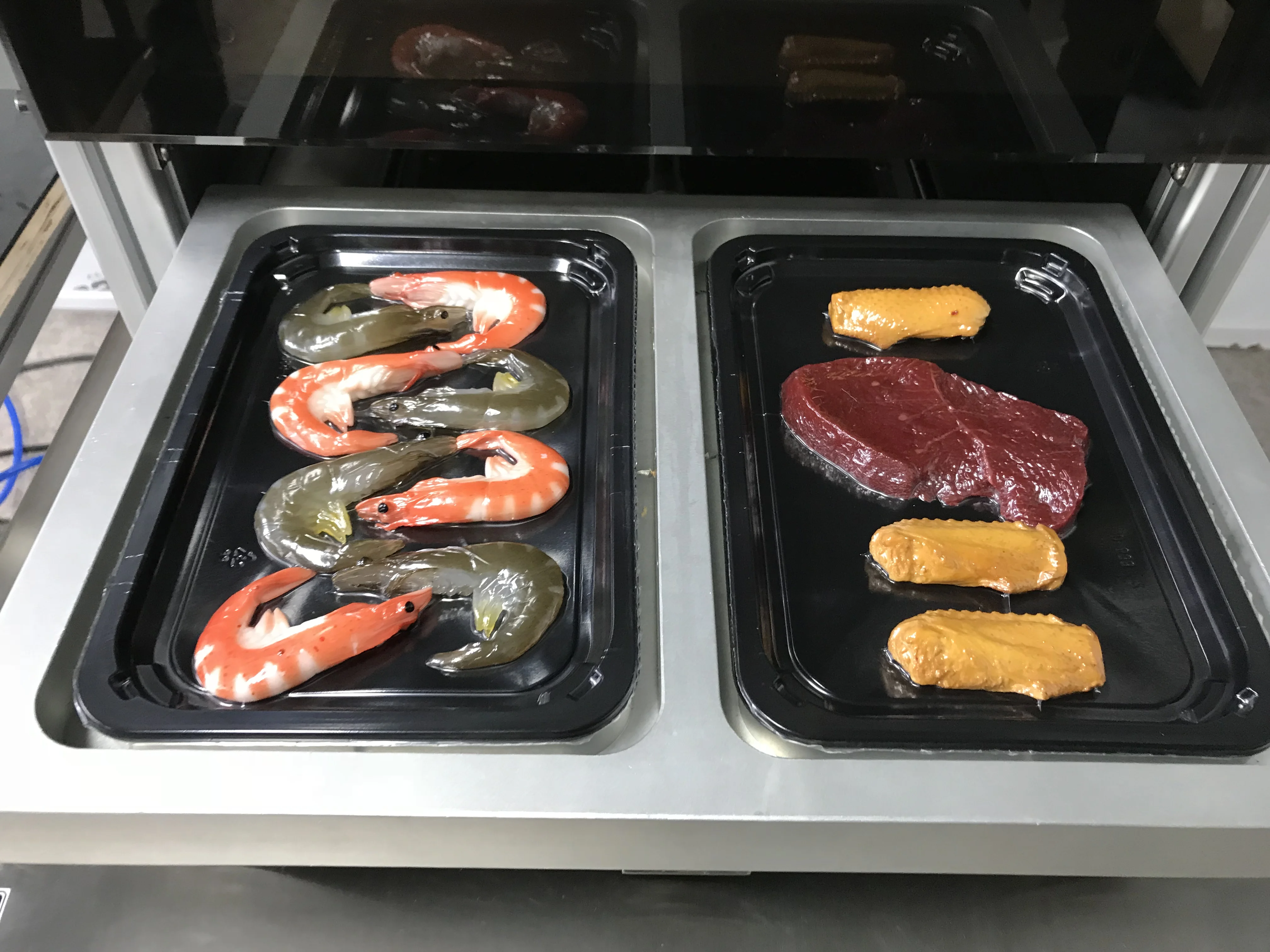 transparent plastic film cover for pp tray with raw food or meat or fish use for machine