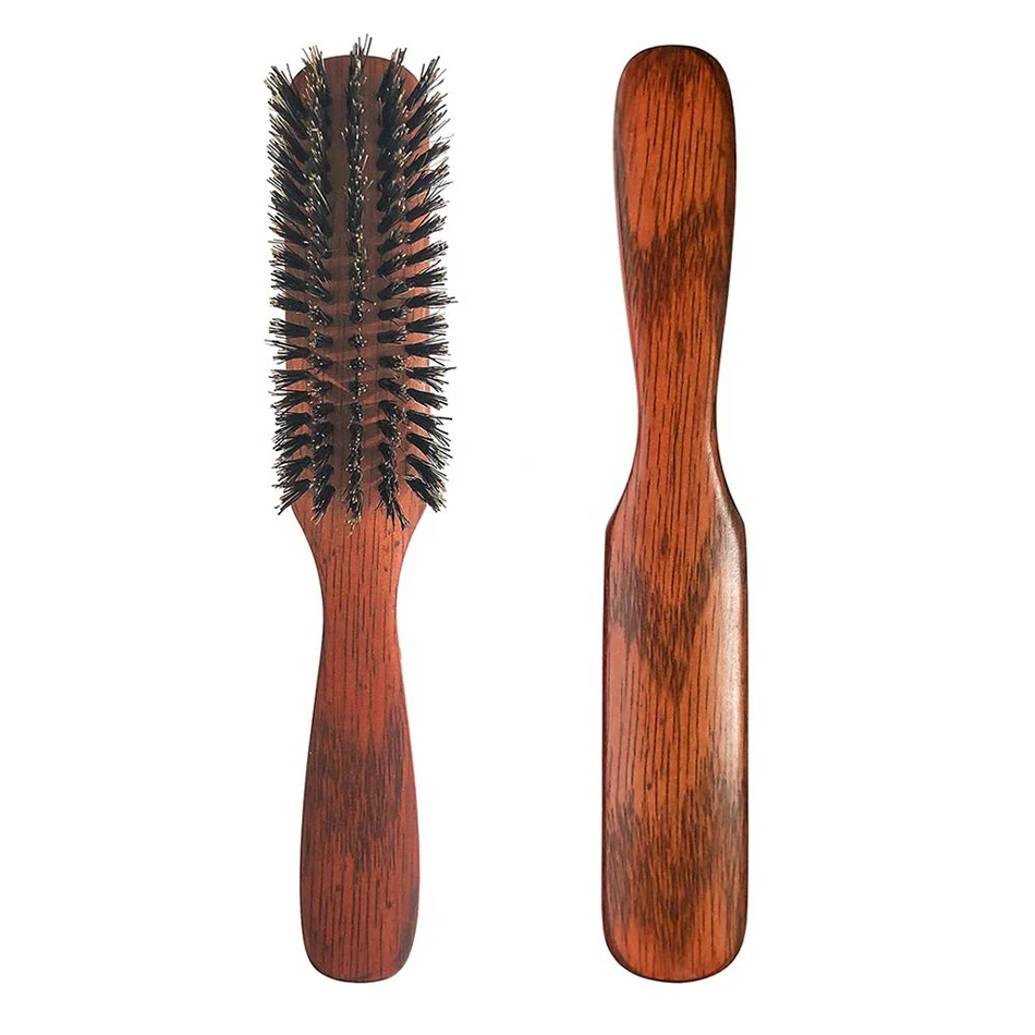 Natural Wood Styling 100% Pure Firm Hard Boar Bristle Beard Hair Brush