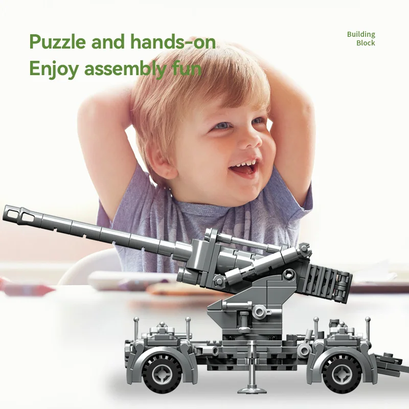 WW2 Military Mini soldier Figure army German 88mm flak anti-aircraft gun anti-tank gun building block Toys