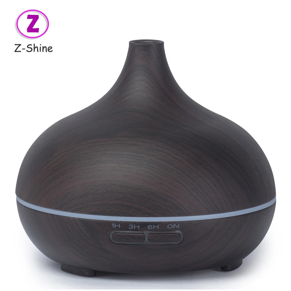 Wholesale  Home Appliances Dark Wood Grain 300ML Essential Oil Diffusers Ultrasonic Aromatherapy