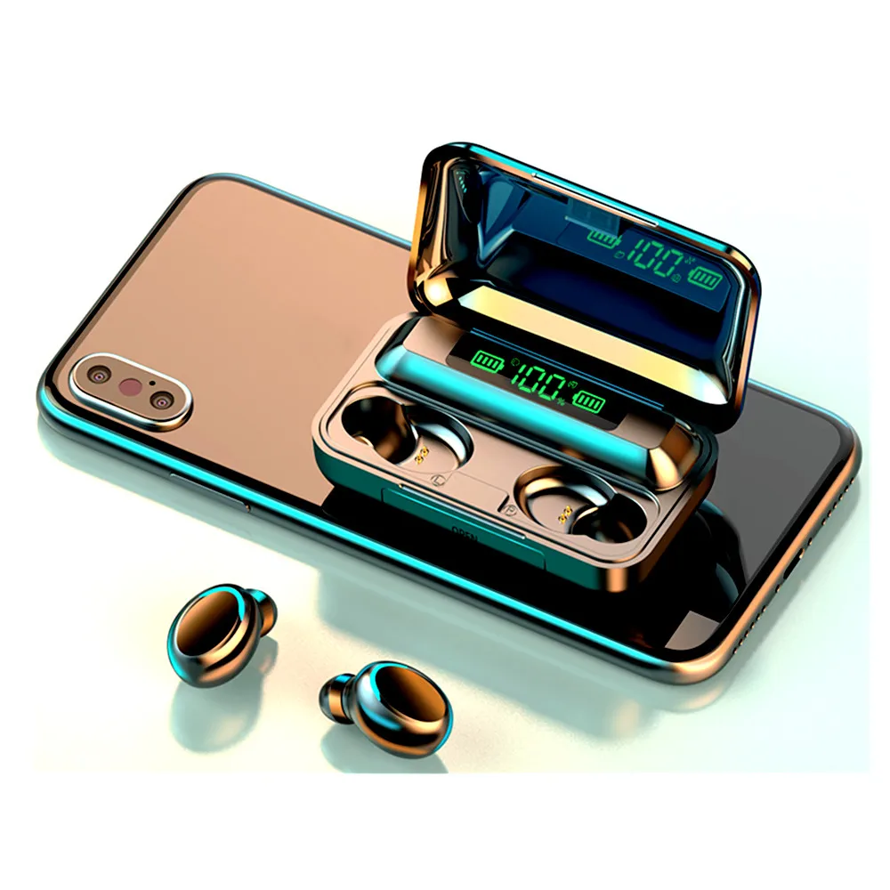 2022 Original F9 Tws Headphones 9D LED Display Hi-Fi Stereo Waterproof In-Ear Headphones BT 5.0 Wireless Earbuds F9-5