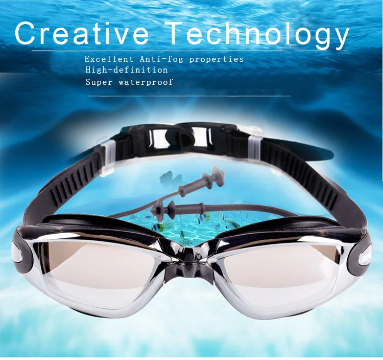  dropshipping Professional Large Frame Wide Vision No leaking Anti fog swimming goggles for
