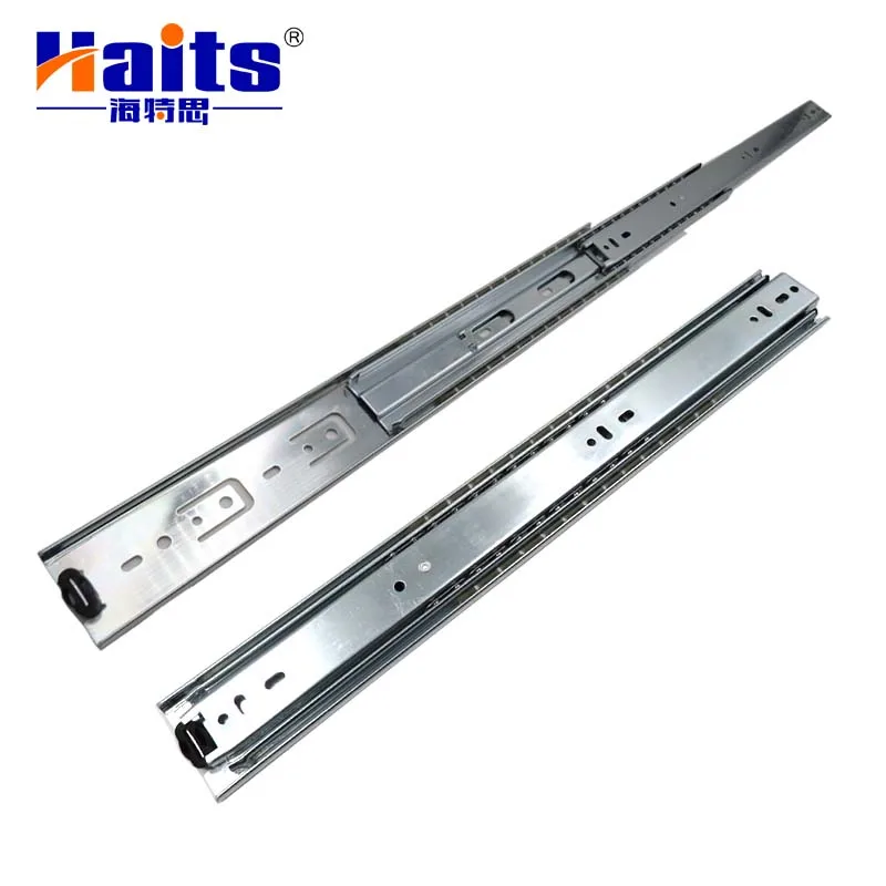 Full Extension Telescopic Slide Track Soft Close Ball Bearing Slide Stainless Steel Channel Heavy Duty Drawer Slide