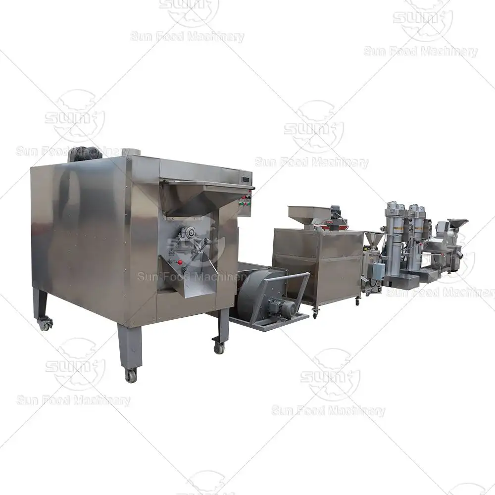 Wholesale natural cocoa powder milling equipment cocoa cake making machine cocoa bean processing line for chocolate plant