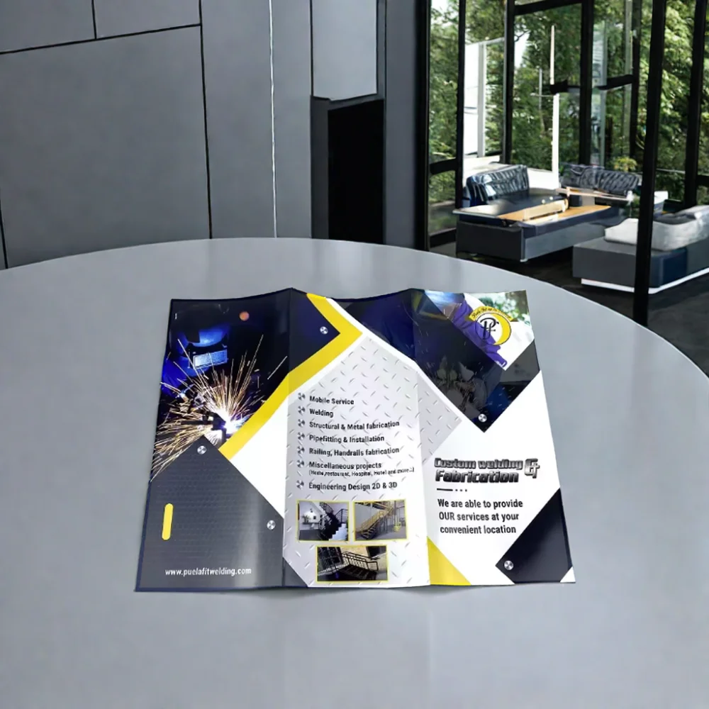 Customized A3 A4 A5 Advertising Brochure Catalog Poster Folding Flyer Offset Printing Newsprint Paper or Corrugated Board
