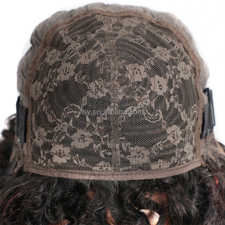 Short Curly Wig With Bangs 180% Density Double Drawn Human Hair Wig Machine Made Human Hair Short Curly Bob Wigs With Bang