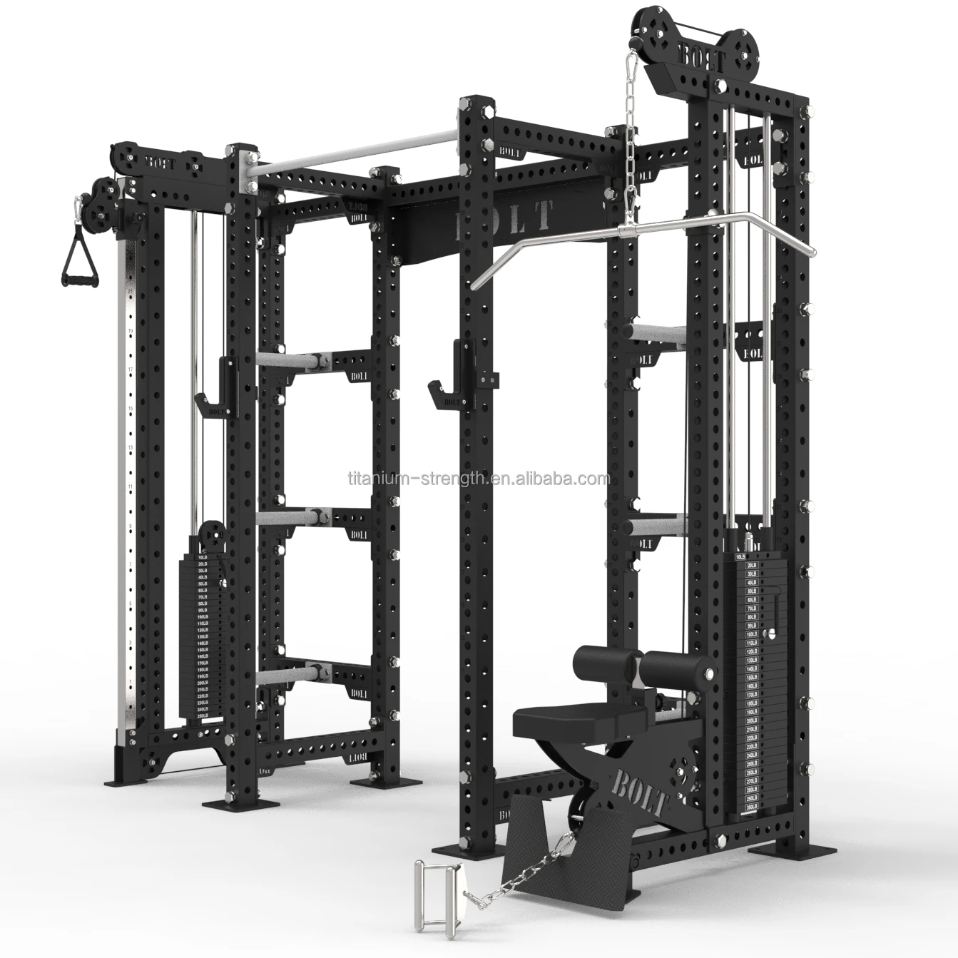 All attachments in one power rack indoor gym fitness machine  strength training