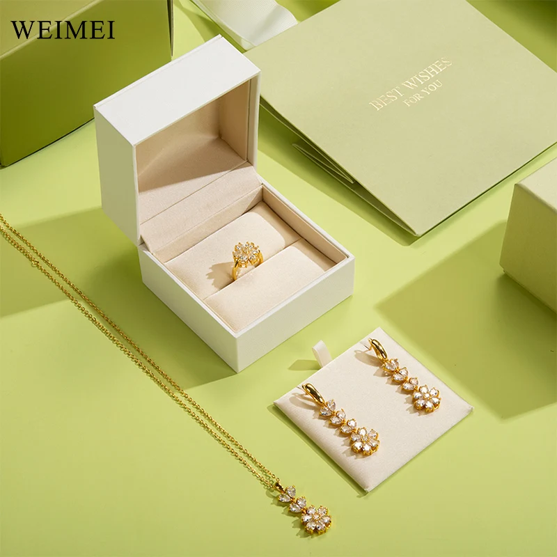 WEIMEI OEM Custom Logo Print Printing Luxury Green Small Gift Shopping Jewelry Packaging Paper Bag
