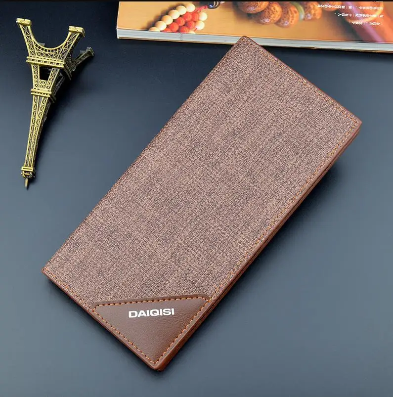 New Fashion Custom PU Leather Fold Multi Card Men Long Wallet for Men