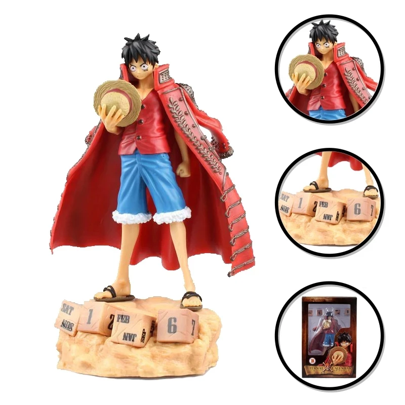 20CM Monkey D. Luffy Perpetual Calendar Cartoon Collectible Plastic Movable Changeable Model Anime Figure  PVC Model Gifts