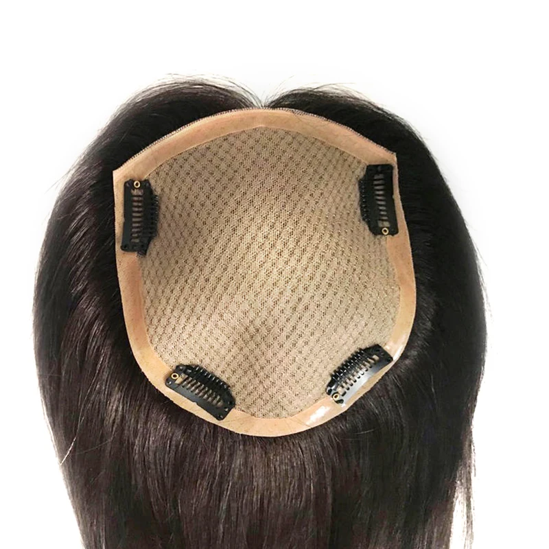 Clj Alibaba Online Shopping Toppers De Cheveux 100% Real Virgin Brazilian Naturel 4X4 5X5 Bone Straight Hair Toppers For Women