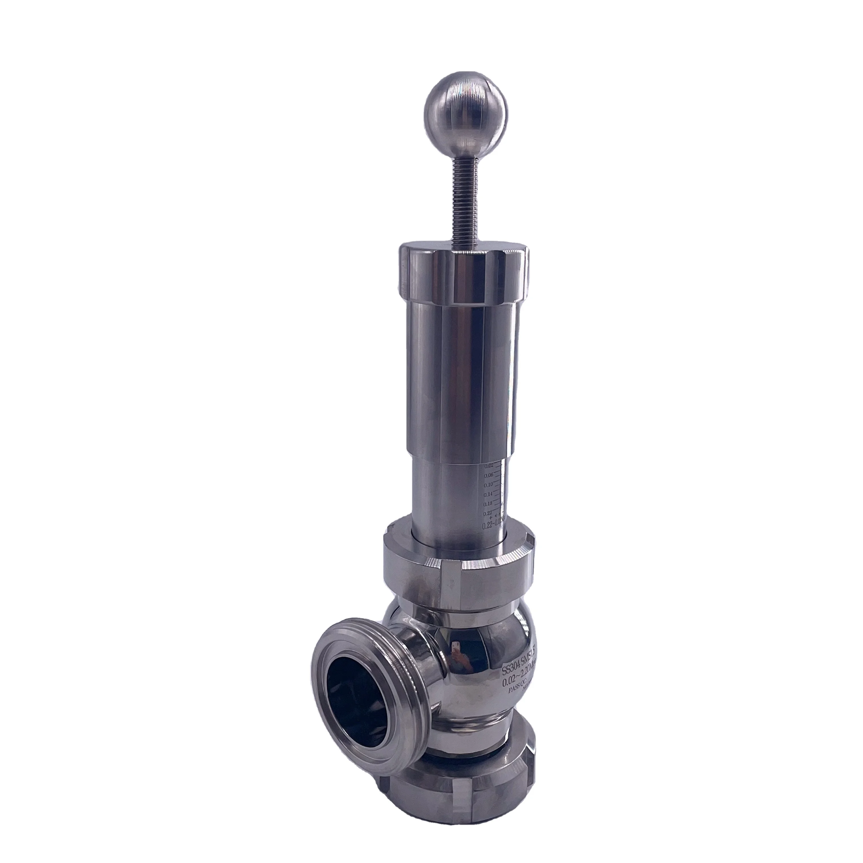 Sanitary pressure relief valve stainless steel with scale overflow valve food-grade adjustable union safety valve
