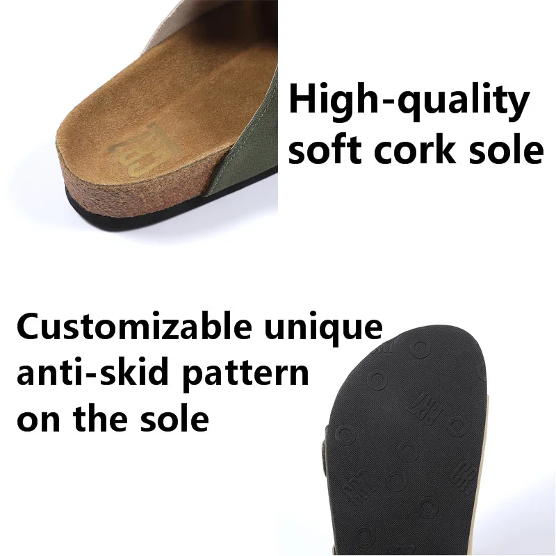 Мужские летние мягкие пробковые сланцы, шлепанцы с регулируемым верхом, пляжные сандалии на заказ