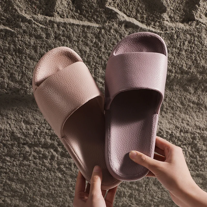 slippers for summer home wear EVA slippers for outdoor wear couples bathroom anti slip leather pattern cool slippers for men