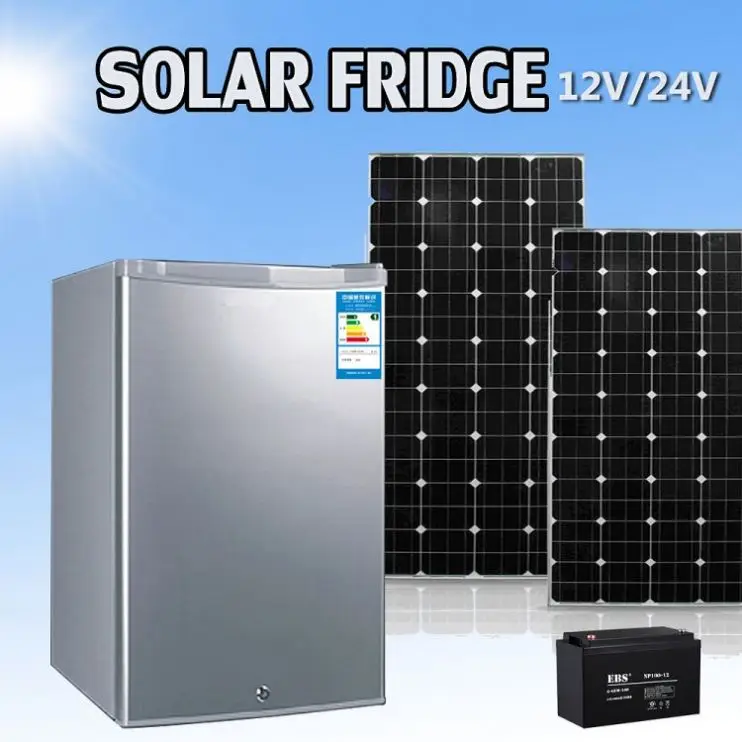 Single Double door 12V 24V Solar Panel energy Powered Freezer Refrigerator Fridge mini solar refrigerator