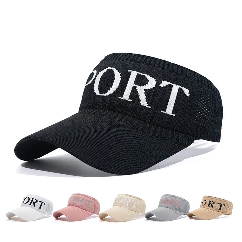 FF491 Summer UV Protection Beach Cap Women Kids Sports Caps Outdoor Running Golf Sun Hat Mesh Breathable Mesh Visor Hat