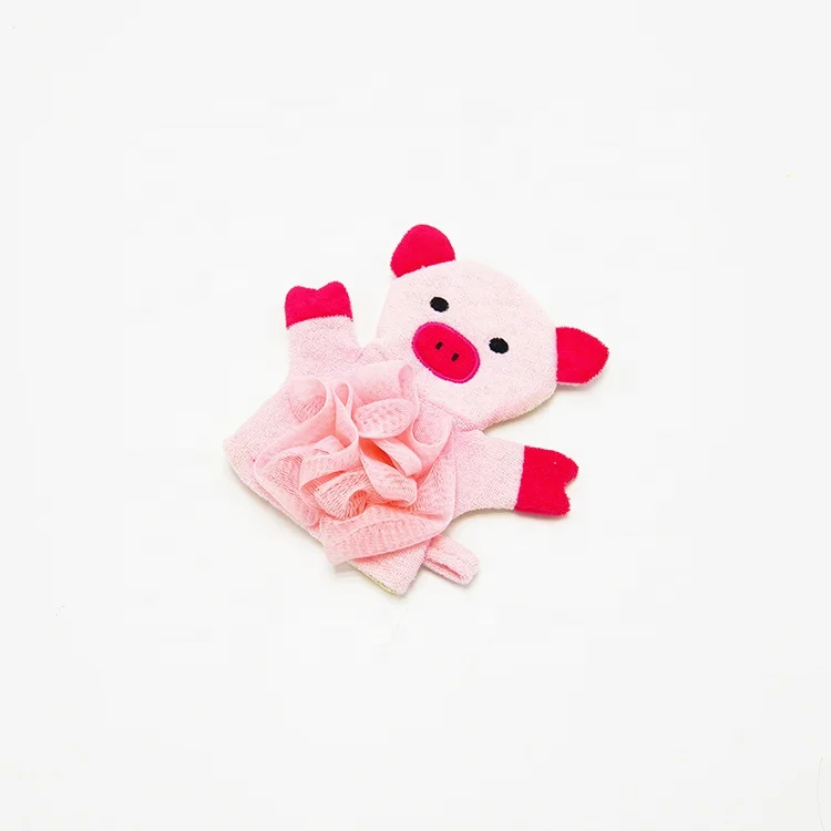 Cartoon Design Glove Massager Brush Back Scrub Kids Bath Scrubber