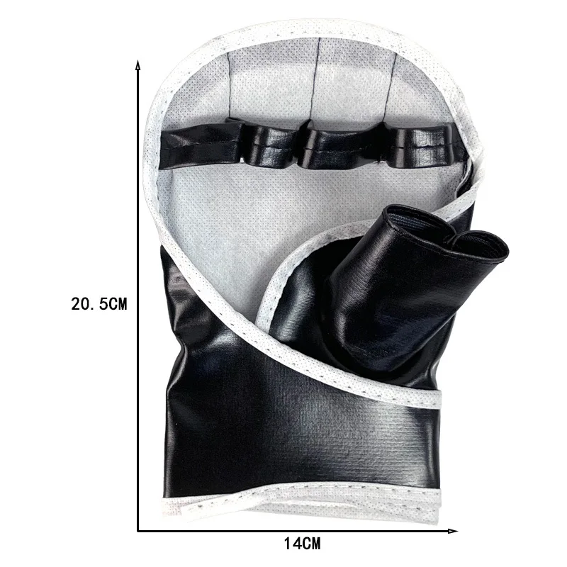 Cowhide Tiger Claw Gloves UFC Sanda Fighting Muay Thai Training 6oz 8oz Black PU Kickboxing MMA Adult Half-Finger Boxing Gloves