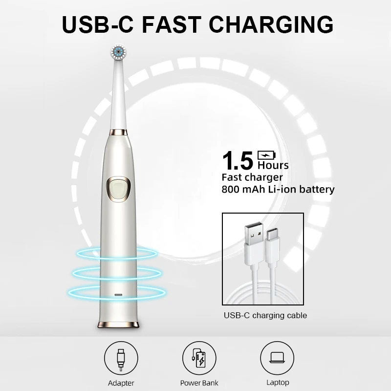 Rotating Toothbrush Oscillating Rechargeable Travel Electric Toothbrush Smart Electr Brush Tooth