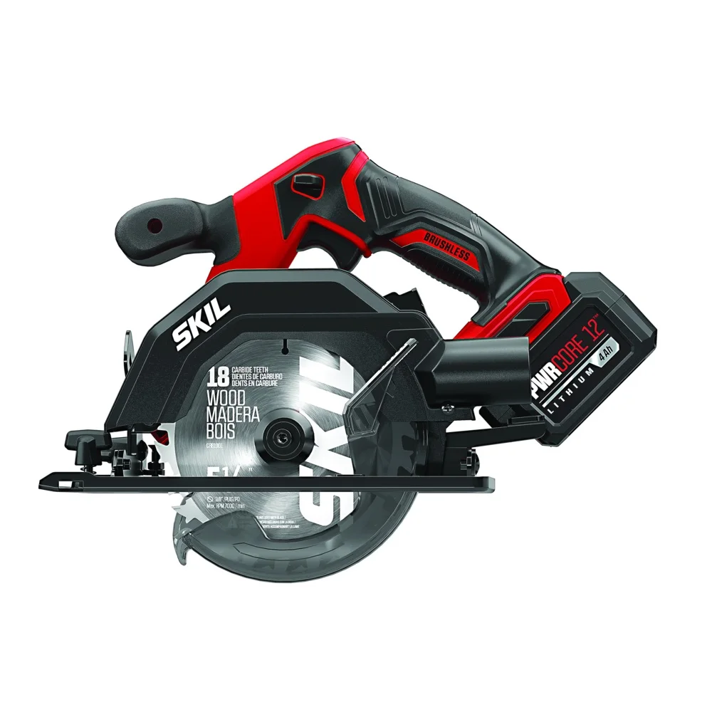 SKIL PWR CORE 12 Brushless 12V Compact 5-1/2 Inch Circular Saw Includes 2.0Ah Lithium Battery and Standard Charger 5418