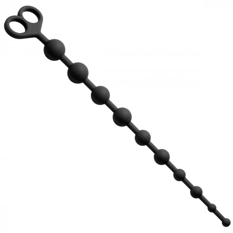 Wholesale Sex Toys Black Silicone  Anal Plug Butt Beads Beaded Slimline Butt Plug 	 Hot Anal Vibrator Toys