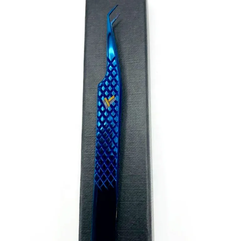  Королевский синий для плазменной резки русский объем пинцет с или без сжатия диаманта из нержавеющей стали частная марка Наращивание ресниц Пинцет