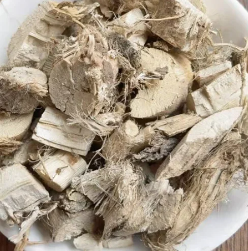 Natural raw dried Guimauve racine naturelle coupee Althaea officinalis root cuts