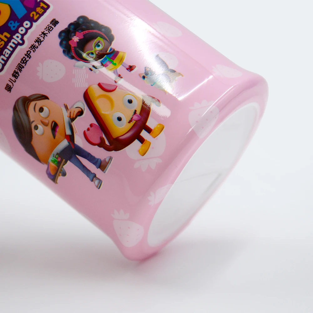 Custom PET PVC Heat Shrink Sleeve Label Baby Wash Shampoo Bottle Shrink Wrap for Liquid Packaging Bottles