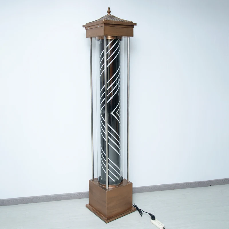 fovnci hair salon sign barber lamps custom large size 190cm 210cm rotating barbershop barber pole with glass material
