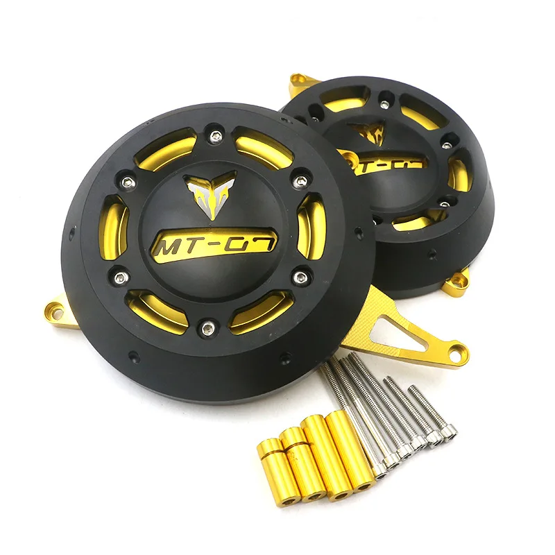 REALZION Motorcycle Modified CNC Aluminum Alloy Engine Side Cover Engine Protective Cover For Kawasaki MT 07 FZ 07