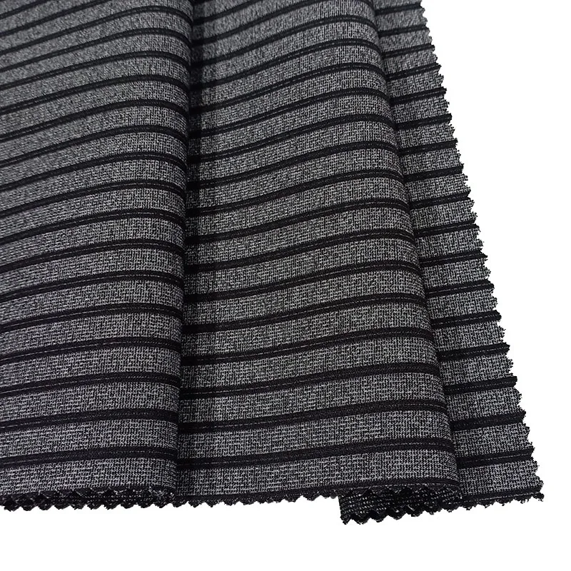 High quality suiting ponte de jersey knit lacquer coating print tr roma fabric for trousers casual dress